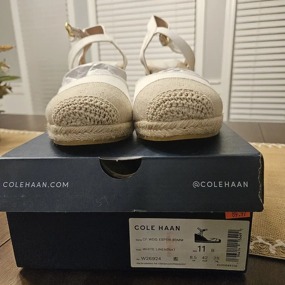 Cole Haan Women's White Espadrille Wedge Sandals - Picture 4 of 4